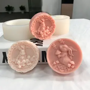 Goffratura orecchie verticali coniglietto uovo candela in Silicone stampo fai da te Craft candela di Pasqua fatto a mano regalo in gesso ornamenti per fare stampi