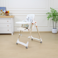 Nouvelle chaise haute pliable et inclinable en plastique pour bébé de 0 à 36 mois avec double plateau amovible