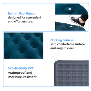 Colchón de aire de un solo tamaño personalizado para exteriores, la mejor venta, cama de aire flocada, cama de aire inflable con bomba de pie incorporada - Product Image 3