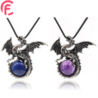 Pierre naturelle oeil de tigre obsidienne dragon gros pendentif collier mode vintage pierres précieuses bijoux animal ancien pendentif