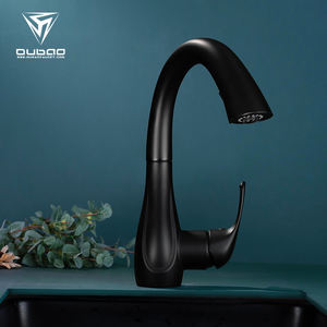 Grifo de fregadero con rociador extraíble de cuello de cisne de gama alta de manija única de fábrica, grifo de cocina negro extraíble - Product Image 3