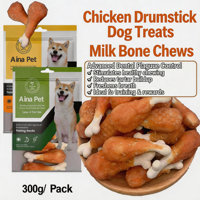 Kalkulus Tulang Ayam untuk Anjing Sedang, Bebas Rawhide, Bebas Biji-bijian, Hadiah Pelatihan 300g AINA OEM