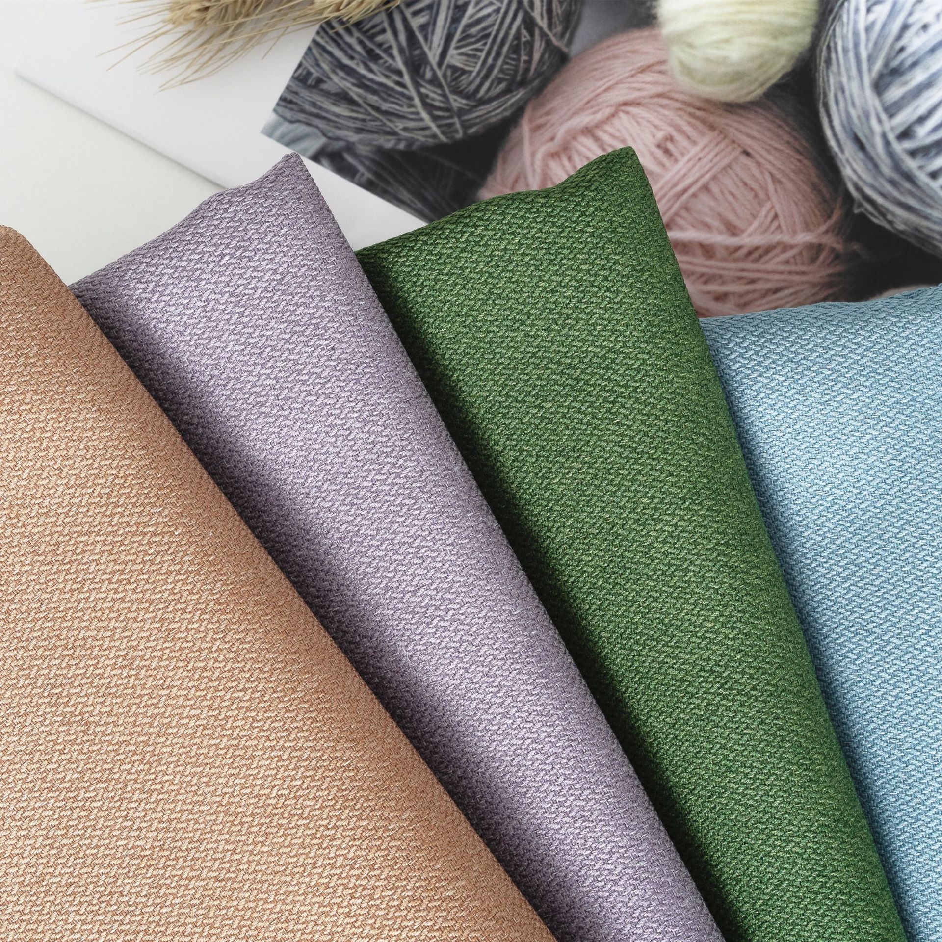 Manufacturers wholesale new sofa linen cushion cloth herringbone pattern linen look fabric