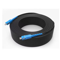 Kabel Drop Fiber Optik G657A Panjang Dapat Disesuaikan Single Mode SM Patch Cord Selubung PVC Pre-Connectorized Komunikasi Luar Ruangan