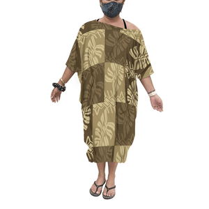 Neues schulterfreies Damen-Poncho-Kleid in Einheitsgröße mit polynesischem Print, Fledermausärmel-Shirt, individuelles, lockeres Damen-Poncho-Oberteil in freier Größe - Product Image 3