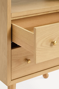 Étagère à livres autoportante de style scandinave moderne en bois massif de haute qualité avec boîte de rangement et tiroir - Product Image 5