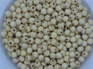 Anneau de dentition en bois pour bébés, perles unies, DIY, vente en gros, pièces - Product Image 2