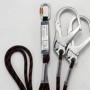 Cordino di Sicurezza con Gancio <span class=keywords><strong>in</strong></span> Poliestere per Lavori <span class=keywords><strong>in</strong></span> Quota, 2 Anelli a D, Resistenza alla Rottura 32KN - Product Image 6