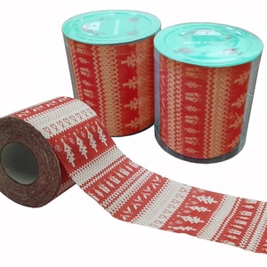 Kit cadeau noël en tissu damassé, 4 paquets de mouchoirs de toilette - Product Image 5