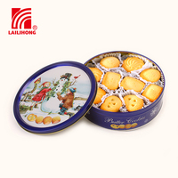 Biscuits au beurre de style danois de 340 g avec un design de Noël, saveur chocolat, emballage en boîte