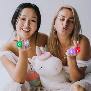 <strong>White</strong> Plastic Hard Diamond Flashing LED Party Light Ring Earth Day Ramadan Festive Celebrations Finger <strong>Glow</strong> <strong>Sticks</strong> Rings - Product Image 3