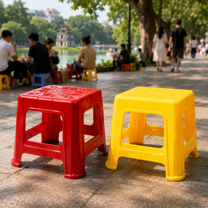 PP Plastic Low <b>Stool</b> Colorful Stackable Lightweight Portable Ottoman Seating Chair Hotel Apartment Cafe Restaurant Shop Home - Product Image 4