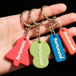 Free Sample No Minimum Cartoon 2D 3D PVC Puffy Charm Keychain Custom Anime Rubber Keychain for Car KeyRing Design Key Chain