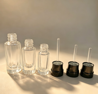Botol Minyak Atsiri Oud Agarwood Kaca Oktagonal Kosong Dengan Pipet Kaca, Botol Parfum Mini Portabel, Pasokan Pabrik Grosir