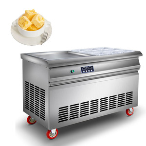 Stainless Steel 18-25L Commercial Mobile Fried Ice Cream <strong>Roll</strong> Machine <strong>Cart</strong> for Sale R22 Milk Hot Selling Hard Ice Cream Machine - Product Image 1