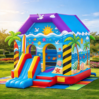 Château gonflable commercial en PVC, combo grande structure gonflable avec toboggan, pour événements intérieurs et extérieurs