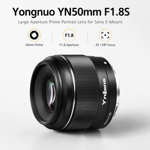 Yongnuo YN เลนส์ AF Prime <span class=keywords><strong>F1</strong></span>.8S 50มม. สำหรับ SONY E mount กล้องมิเรอร์เลส APS-C เลนส์ถ่ายภาพบุคคลขนาดใหญ่โฟกัสอัตโนมัติ - Product Image 1