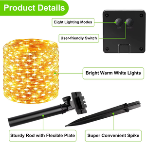 Guirnalda <span class=keywords><strong>de</strong></span> Luces LED Solares, Impermeables, <span class=keywords><strong>Decoración</strong></span> Navideña <span class=keywords><strong>para</strong></span> Exteriores, Jardín, Coronas y Árboles, Iluminación <span class=keywords><strong>para</strong></span> Calles - Product Image 4