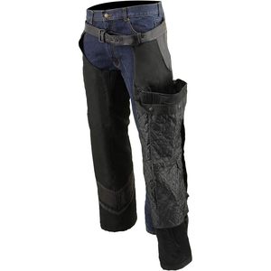 2025 Chaps textiles ventilados negros para hombres con ribete de cuero MPM5706 para motocicletas y ropa de carreras de automóviles - Product Image 3