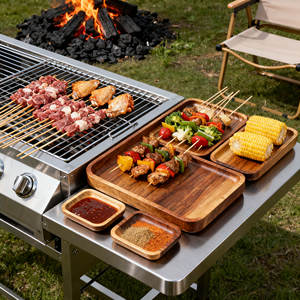 طبق فواكه خضروات ديكور صواني خشبية صحن تقديم طعام طقم من 3 أطباق - Product Image 2