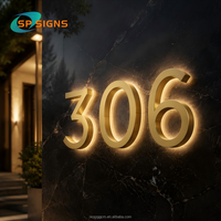 Lettres rétroéclairées personnalisées SP SIGN, lettres en relief 3D LED, enseigne personnalisée avec logo, enseigne lumineuse en acier inoxydable, numéro de maison ou d'entreprise