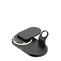 Support de chargeur sans fil pliable 5 en 1 15W pour téléphone, montre, écouteurs avec sortie USB et veilleuse LED pour chambre et voyage