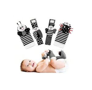 Jouets pour bébés à contraste élevé pour nouveau-né, jouets pour bébés pour le développement du cerveau, hochets pour bébés <span class=keywords><strong>de</strong></span> 6 à 12 mois, chaussettes et jouets pour poignets pour bébés, cadeaux - Product Image 4
