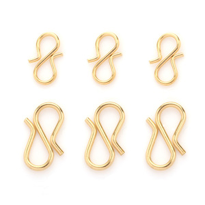 Cierre en forma de S de acero inoxidable chapado en oro de 18k para la fabricación de pulseras, accesorios de joyería H1332 - Product Image 1