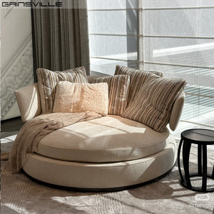 Canapé d'angle rond en tissu de style minimaliste italien, fauteuil pivotant, salon, usine de Foshan - Product Image 1