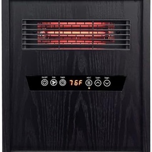 1500W Quick Heating Portable Rolling Infrared Space Heater <b>LED</b> Touchscreen Remote Control 12h Timer Black Oak Wood - Product Image 5