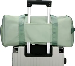 야외 녹색 옥스포드 패브릭 여성 방수 스포츠 여행 사용자 정의 더플 가방 체육관 가방 신발 구획