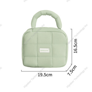 Custom Puffy Professional <b>Trolley</b> Skincare Cosmetic Travel <b>Bag</b> Storage Quilted Polyester Zipper Closure - Product Image 4