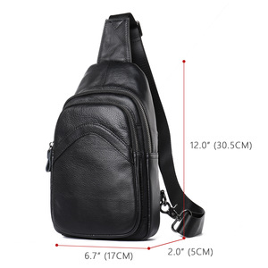 Personalizado Sacos De Peito De Couro Genuíno para Homens Retro Único Ombro Crossbody Sacos Casuais Esportes Moda Couro Mensageiro Sacos - Product Image 6