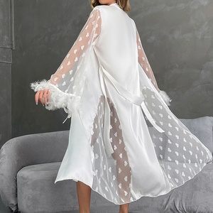 Camisón de Verano de Manga Larga, Transpirable, que Absorbe el Sudor, Relajado, Elegante y Lujoso para el Dormitorio - Product Image 3