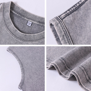 サブキング 高品質コットン ヴィンテージ ノースリーブ 酸洗い加工 <span class=keywords><strong>T</strong></span>シャツ ストリート ジムウェア カスタムプリント ウォッシュド ベスト オーバーサイズ タンク トップ メンズ - Product Image 6