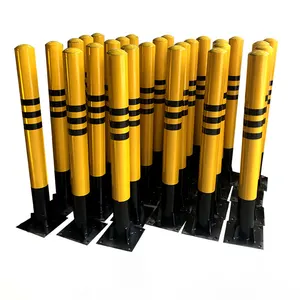 Supplier Road Barrier Parking Bollard Isolation Safety Galvanizing Tube Manual Steel Parking Post Lock Outdoor