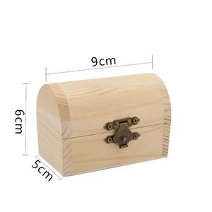 Ensemble de boîtes de rangement en bois massif cintrées, grandes, moyennes et petites, boîte à bijoux DIY avec fermoir en fer, rectangulaires, fabriquées au Shandong - Product Image 3