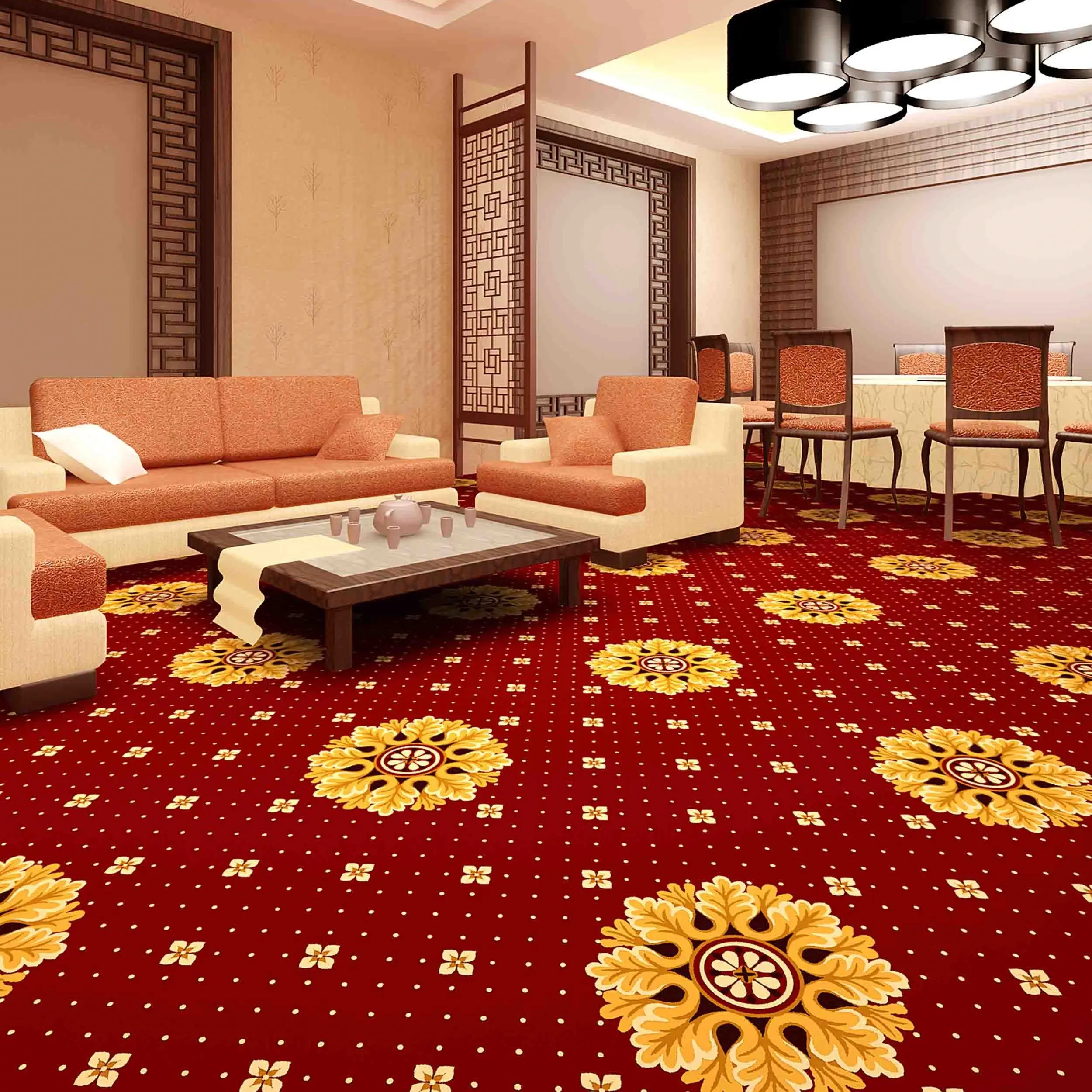 Der exquisite blumenteppich kann für kommerzielle Hotels und Restaurants angepasst werden.