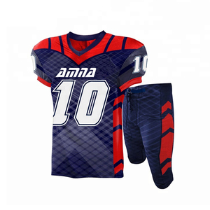 Maillot de Football américain dernière conception, vêtements de sport, couleur bleue, Kit d'uniformes de Football à manches courtes - Product Image 2