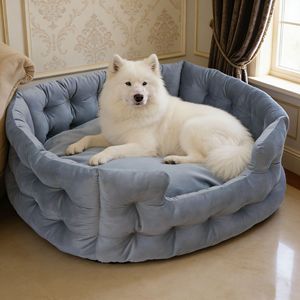 Customizable Luxury Velvet Pet <b>Nest</b> Modern Square Dog <b>Bed</b> for Large Dogs Faux Fur Removable Print Private Label <b>Bed</b> for Winter - Product Image 1