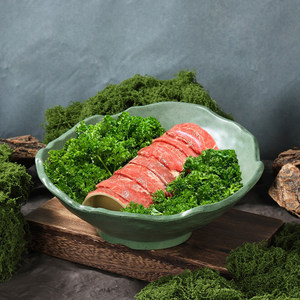 Vajilla Popular Green Fairy Tale Mountain Breeze Hot Pot: Plato de Hielo con Carne Seca de Res de Nueve Segundos, Plato de Carne de Res con Copos de Nieve, Tripa - Product Image 1