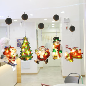 Décorations de fenêtre de Noël, ornements lumineux de Noël, Père Noël, arbre de Noël, bonhomme de neige - Product Image 3