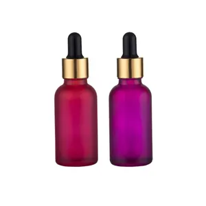 Chai Nhỏ Giọt Thủy Tinh Màu Đỏ Chai Thủy Tinh Hình Chữ Nhật 30Ml Hình Vuông 1Oz Với Nắp Hiển Nhiên Giả Mạo Thủy Tinh Hình Chữ Nhật Trong Suốt 30Ml