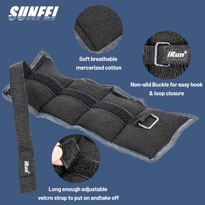 IRun Adjustable <strong>Heavy</strong> <strong>Ankle</strong> <strong>Weights</strong> Iron Sand Bag Wrist Weighted Custom Trainer Durable Exercise Wrist <strong>Ankle</strong> <strong>Weights</strong> Strap - Product Image 2