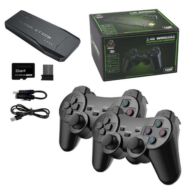 M8 Video Game Console 2.4G Double 2-Players Wireless Controller Game Stick 4K 64GB 20000+ Games Support GB GBC MD SFC Atatri