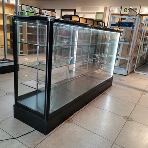 Einzelhandel geschäft Aluminiumrahmen-Vitrine Mehr schicht ige Glas regale mit abschließbarer LED-Beleuchtung Vitrine - Product Image 3