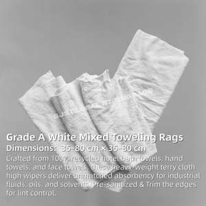 Paños de Limpieza Blancos de Algodón 100%, Reutilizables, Súper Absorbentes de Agua y Aceite, para Uso Industrial y Reciclaje - Product Image 2