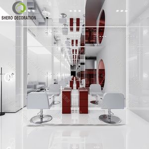 Decoración de Salón de Belleza Rojo, Diseño de Tienda de Cosméticos, Exhibición de Peluquería, Decoración Interior de Salón de Belleza - Product Image 3