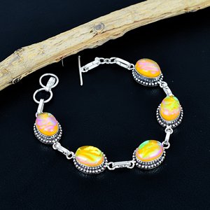 Handmade Yellow opal <b>Bracelet</b> Handmade Antique Style Handmade Adjustable Design Antique Finish <b>Bracelet</b> Yellow Gemstone - Product Image 4