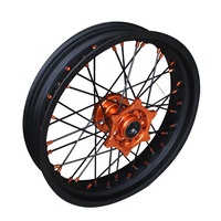 Roues à rayons de moto en alliage anodisé noir mat de 17 pouces à 36 rayons, roues Supermoto pour KTM EXC SXF SX 250 300 450